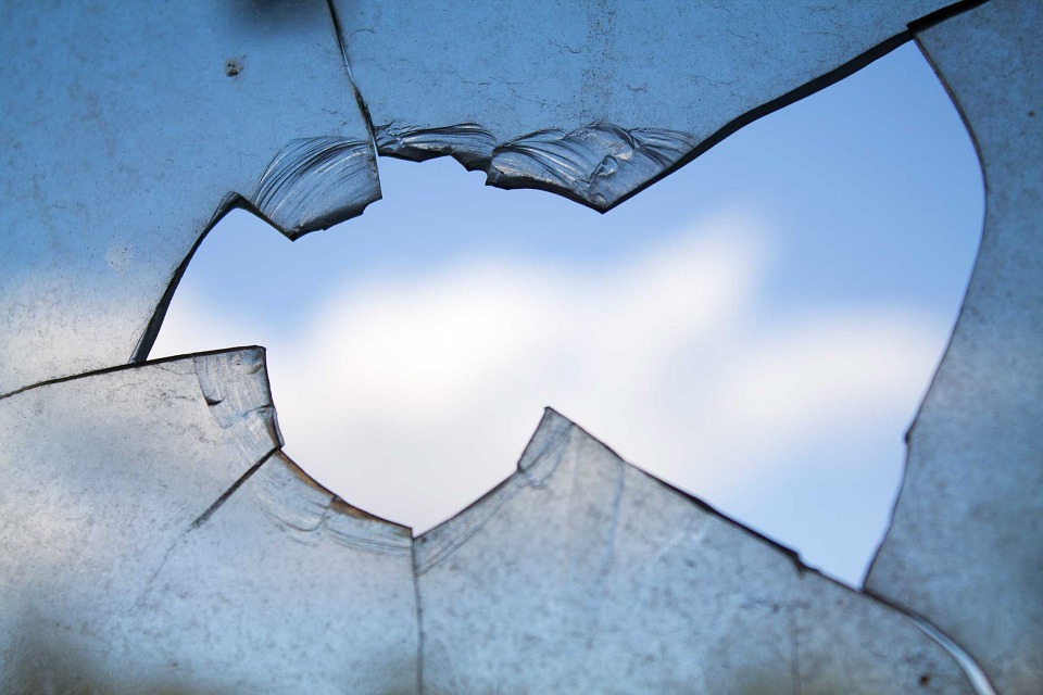 property damage to glass window